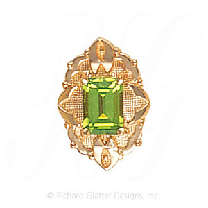 GS464 PD - 14 Karat Gold Peridot Slide 